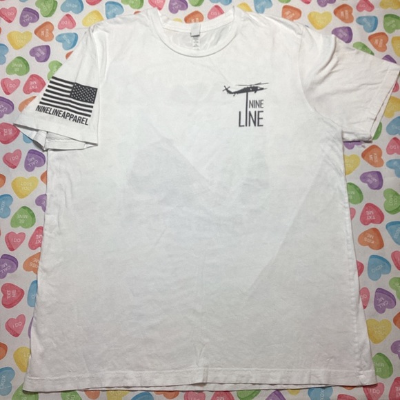 Nine Line Men’s White Tshirt Back print “GIVE ME LIBERTY OR GIVE ME DEATH” - Picture 2 of 6